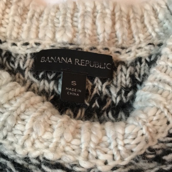 Black/grey/off white honeycomb soft wool/acrylic/alpaca crew neck sweater - Picture 2 of 6